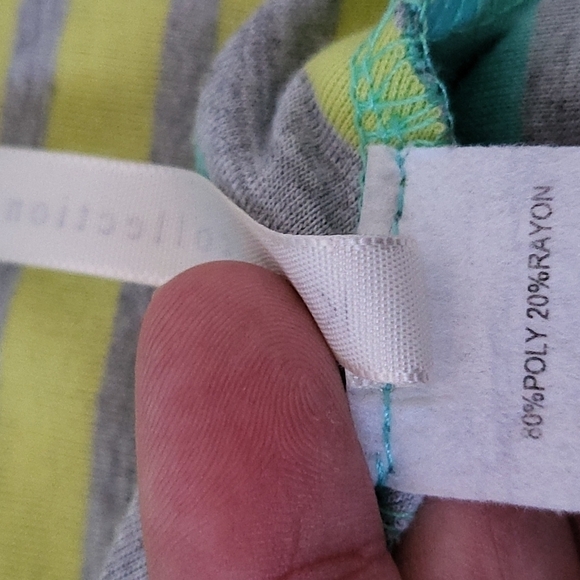 Kate Collection long sleeve striped tee with sequin elbows - Picture 10 of 11